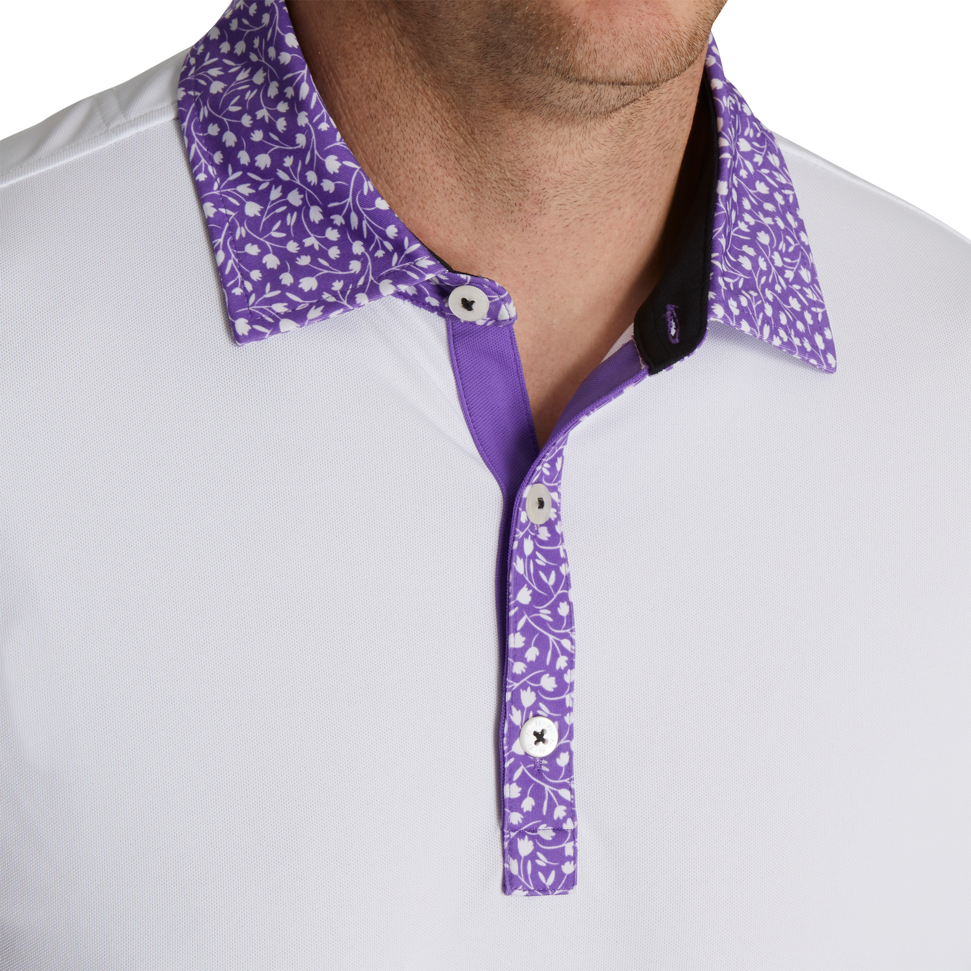 Pique Tulip Trim Stretch Lisle Collar