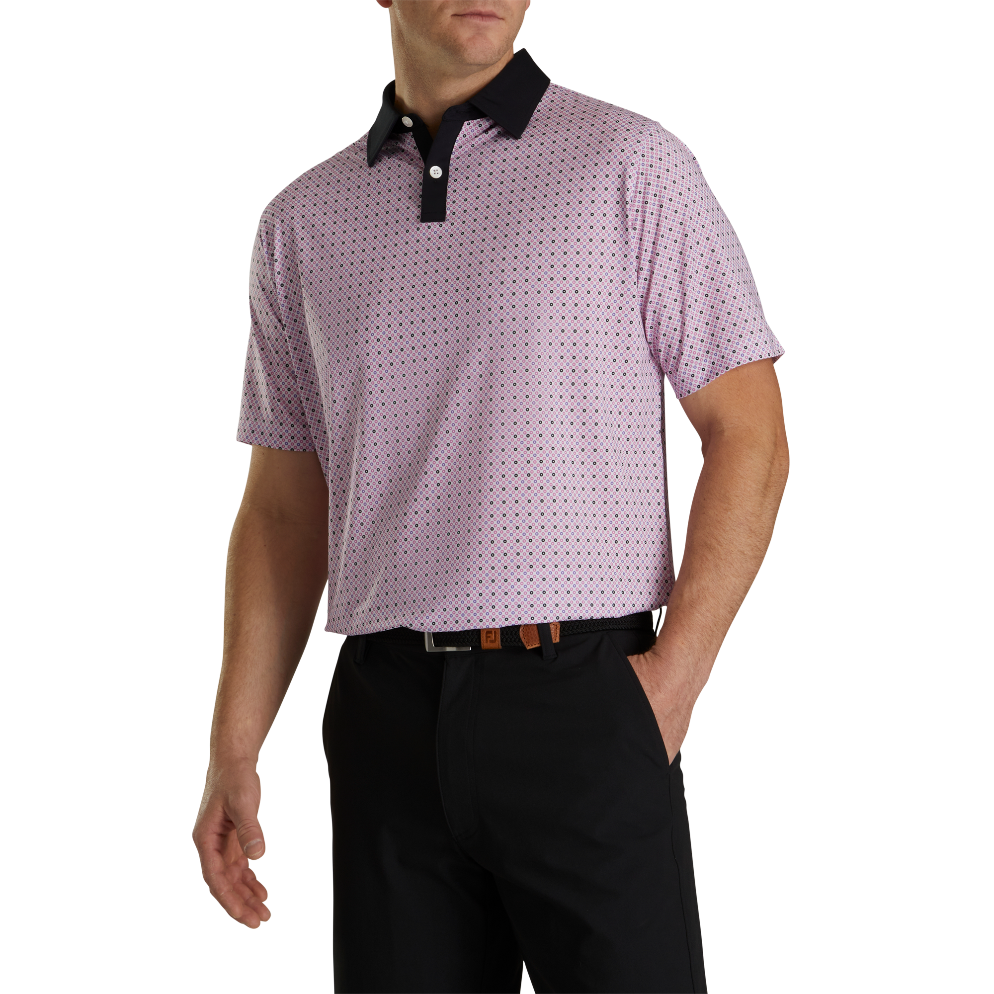 Lisle Circle Print Self Collar