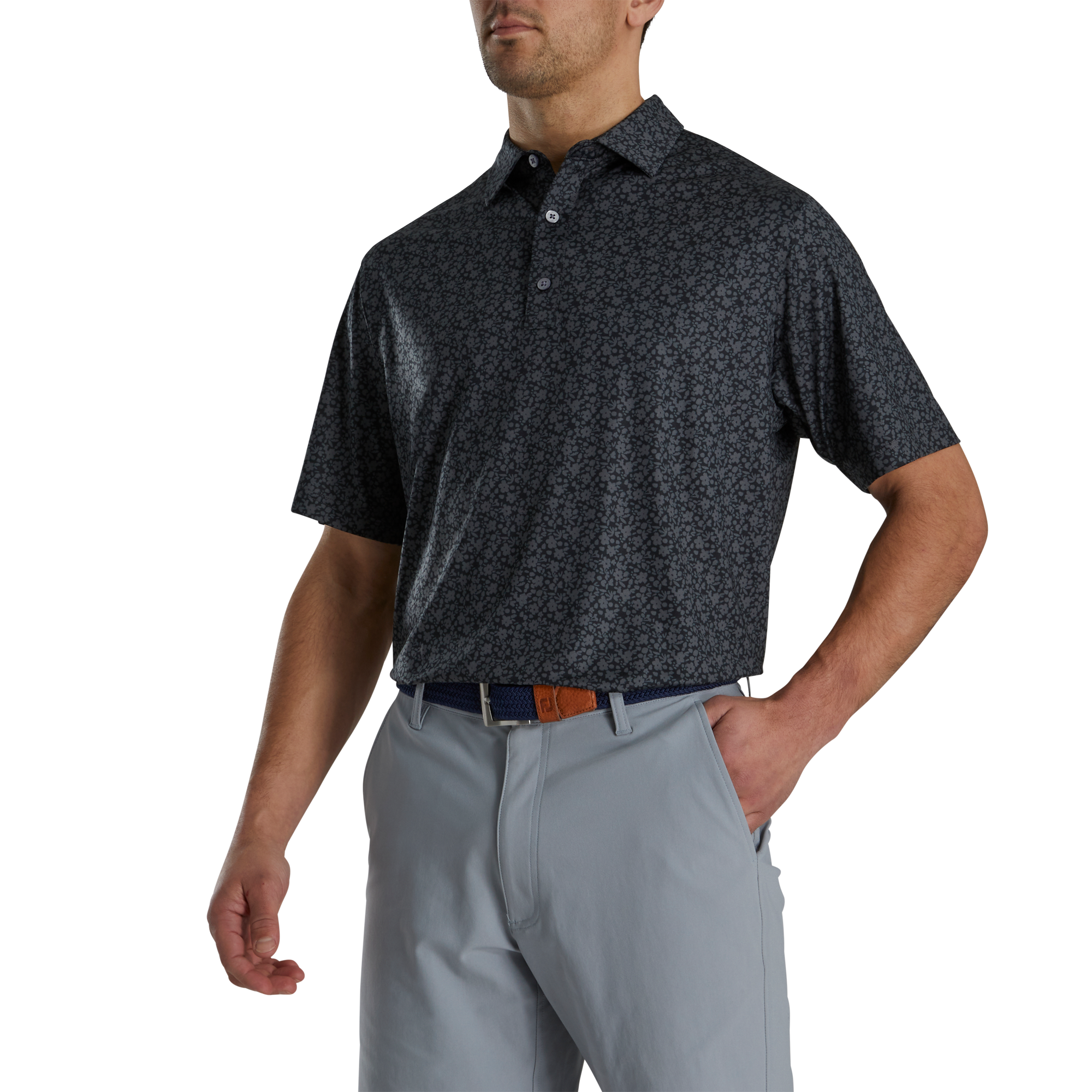 Painted Floral Lisle Self Collar