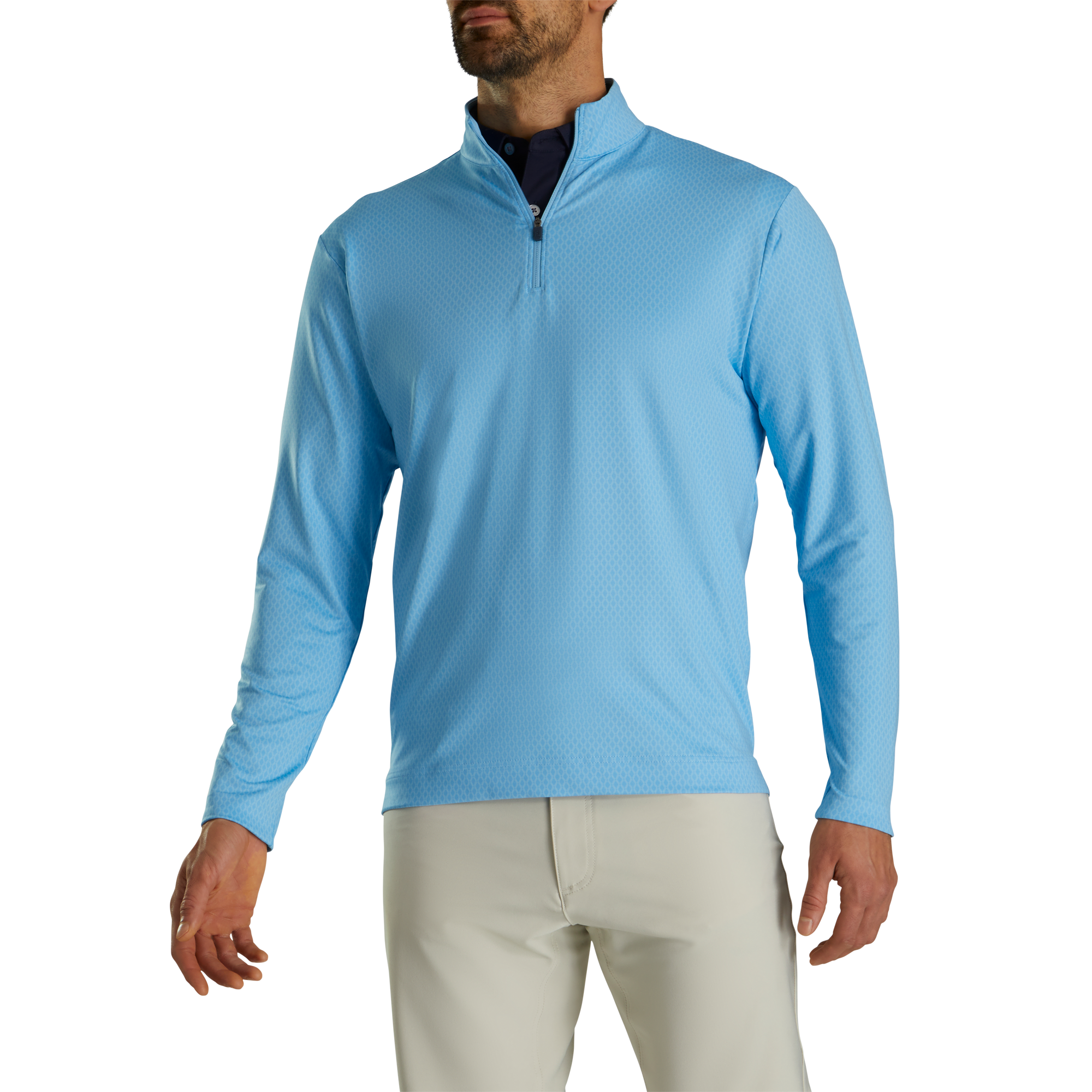 Tonal Print Knit Mid-Layer