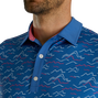 Wave Print Lisle Self Collar