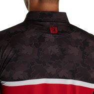 Striped Tonal Leaf Print Self Collar