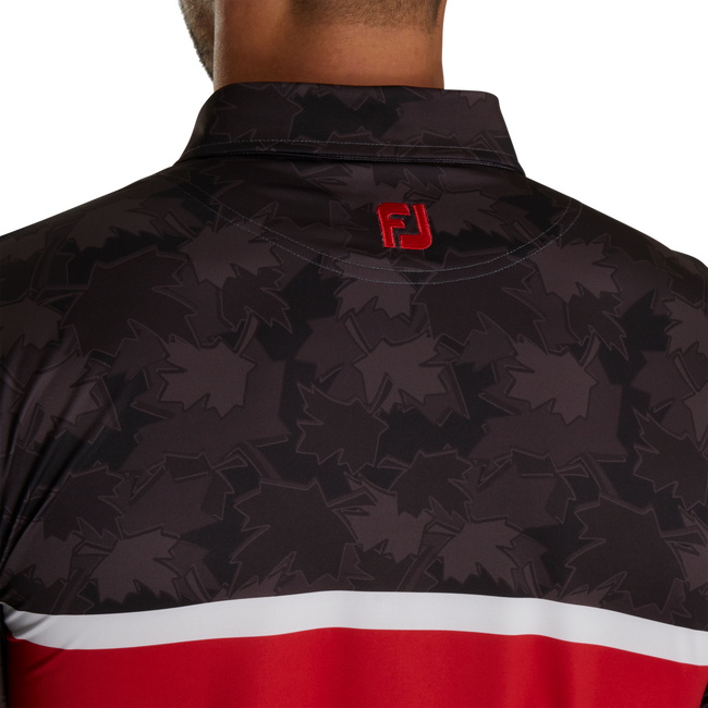 Striped Tonal Leaf Print Self Collar