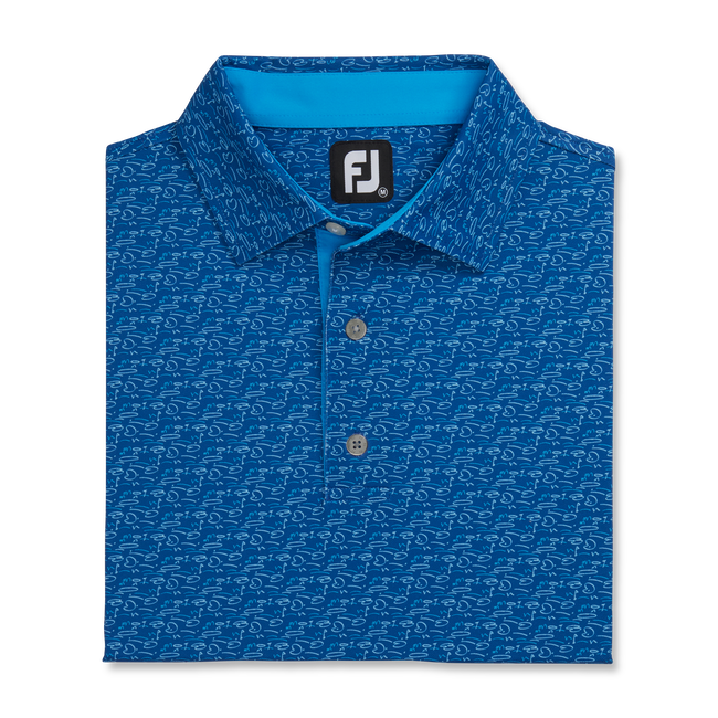 Golf Course Doodle Stretch Pique Self Collar