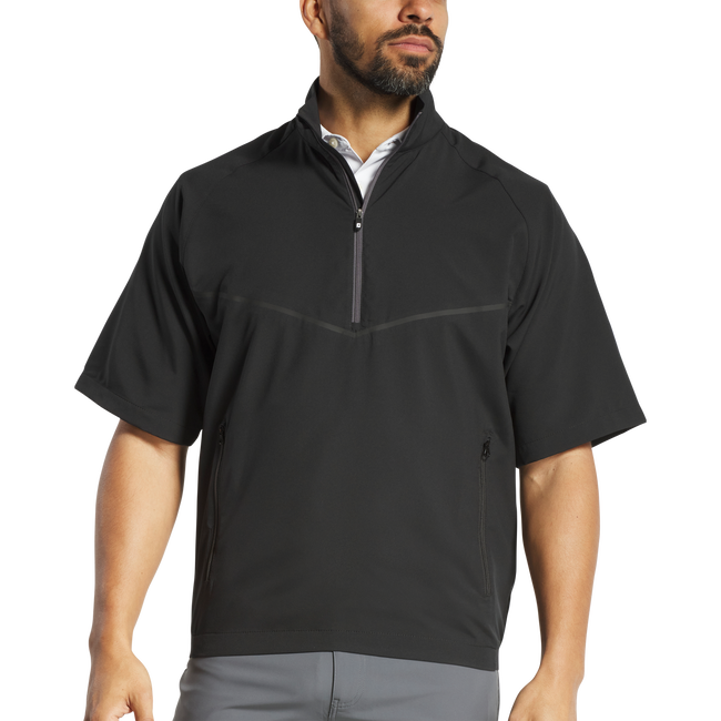 【ANDAR GOLF】 Airy Fit Vertical Textured Men's Short Sleeve Zephyr Short Sleeve Windshirt - FootJoy Canada