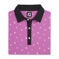 Pique Stretch Scattered Floral Self Collar