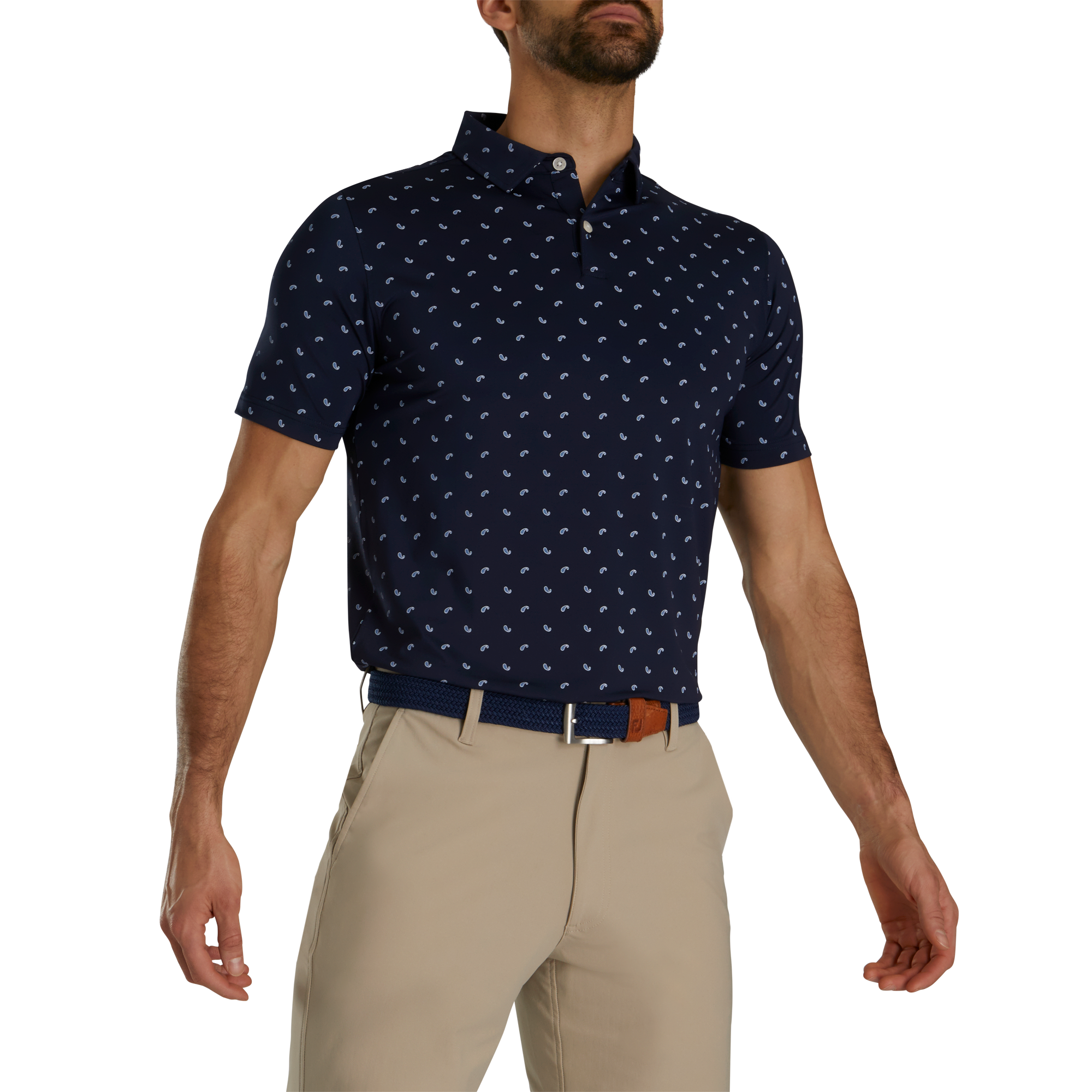 Paisley Print Lisle Self Collar