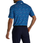 Wave Print Lisle Self Collar