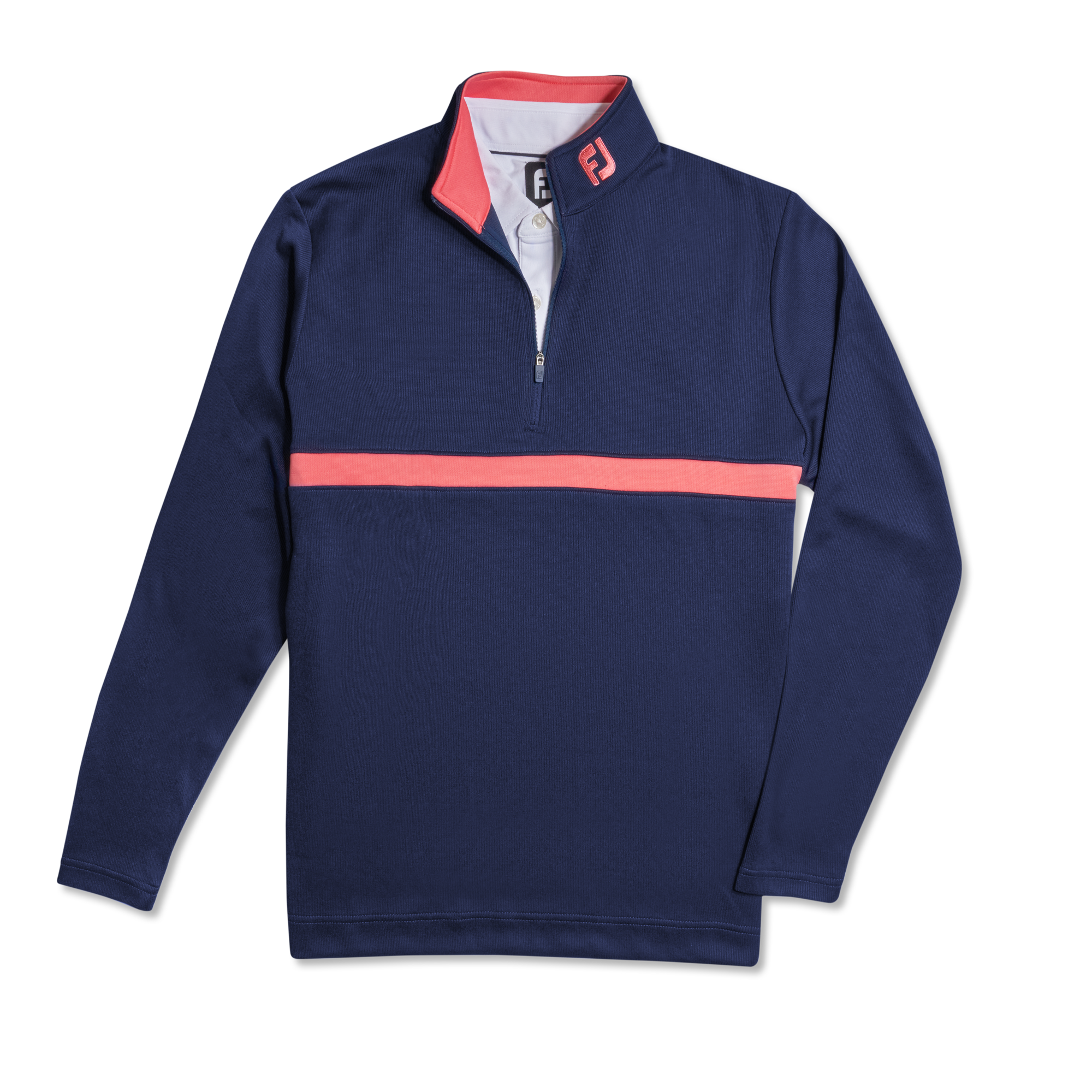 Inset Stripe Mid-Layer Flat Back Rib - FJ Tour Collar-Previous Season Style