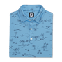 Tropic Golf Print Lisle Self Collar-Previous Season Style