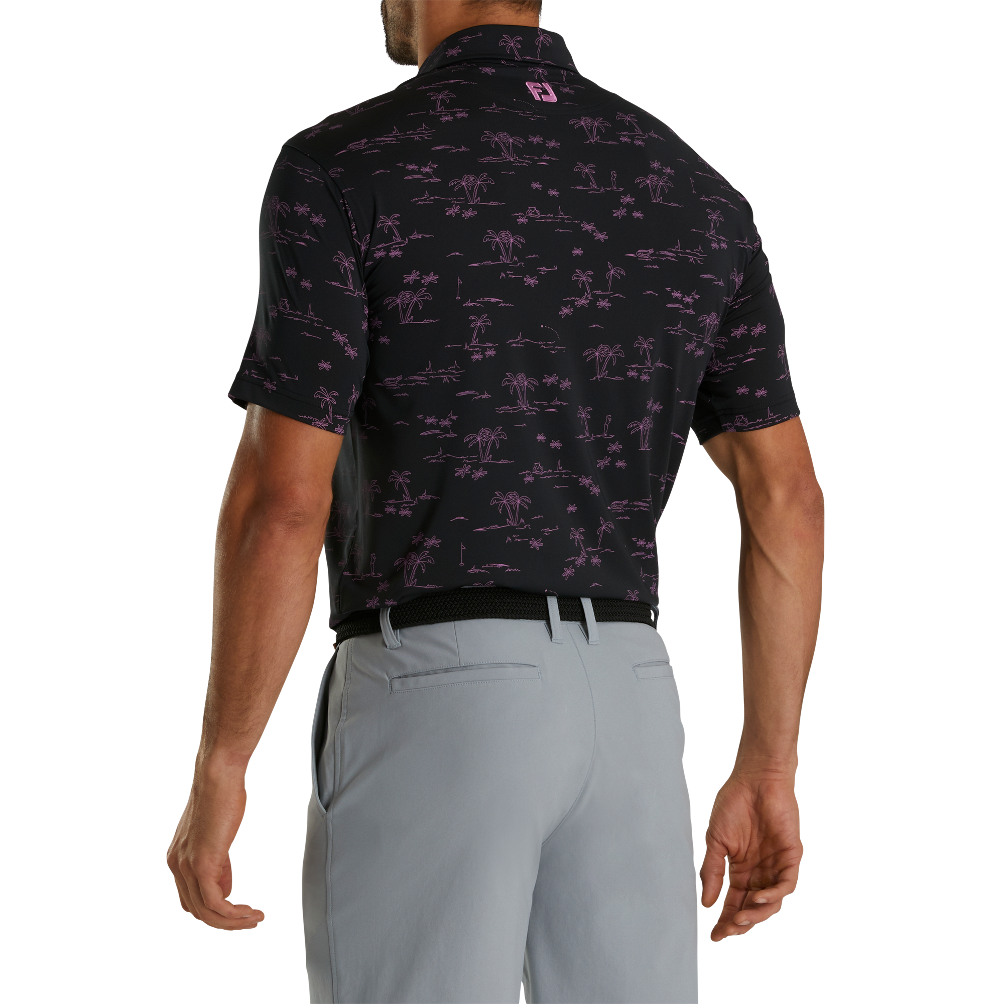 Tropic Golf Print Lisle Self Collar