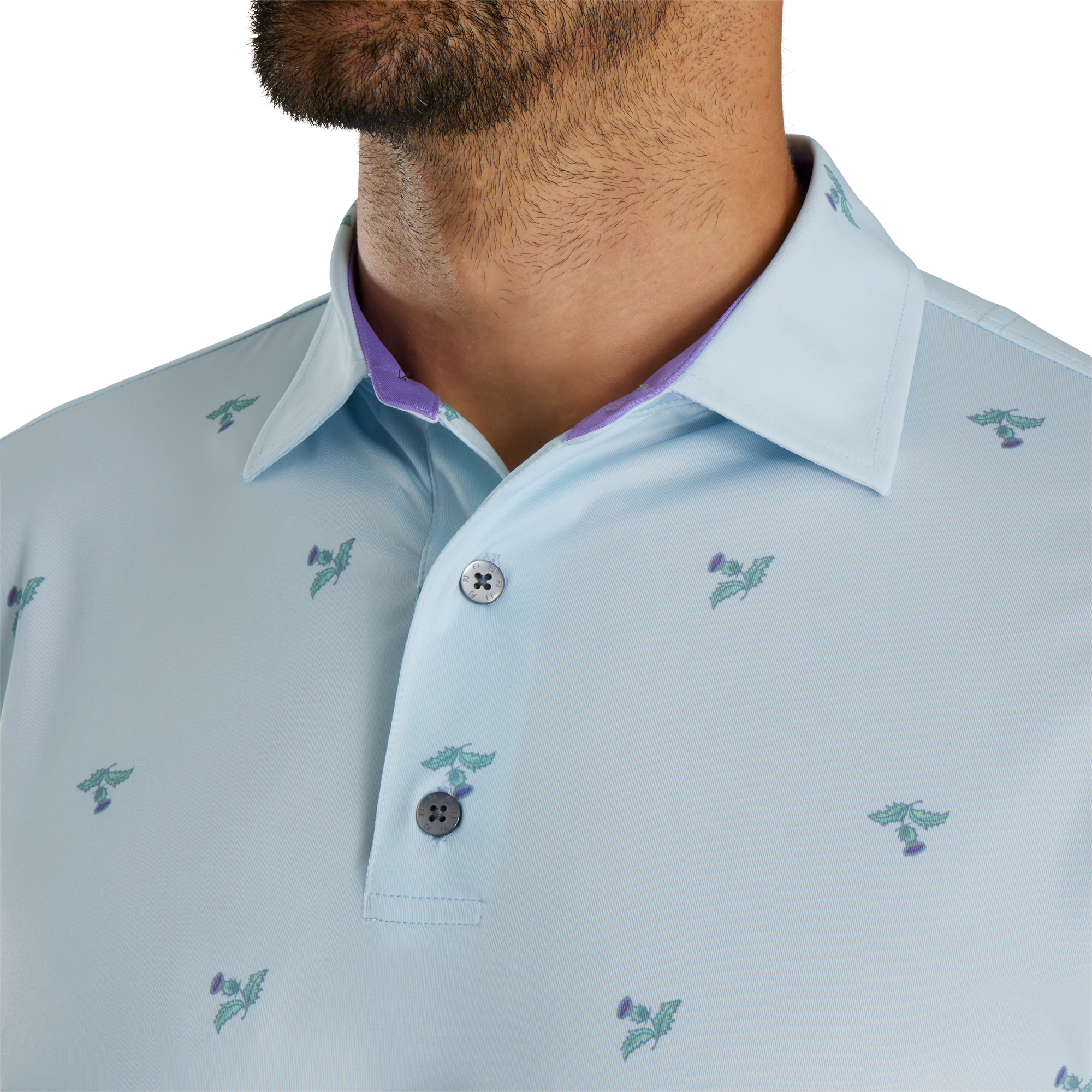 Thistle Print Lisle Self Collar