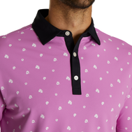 Pique Stretch Scattered Floral Self Collar