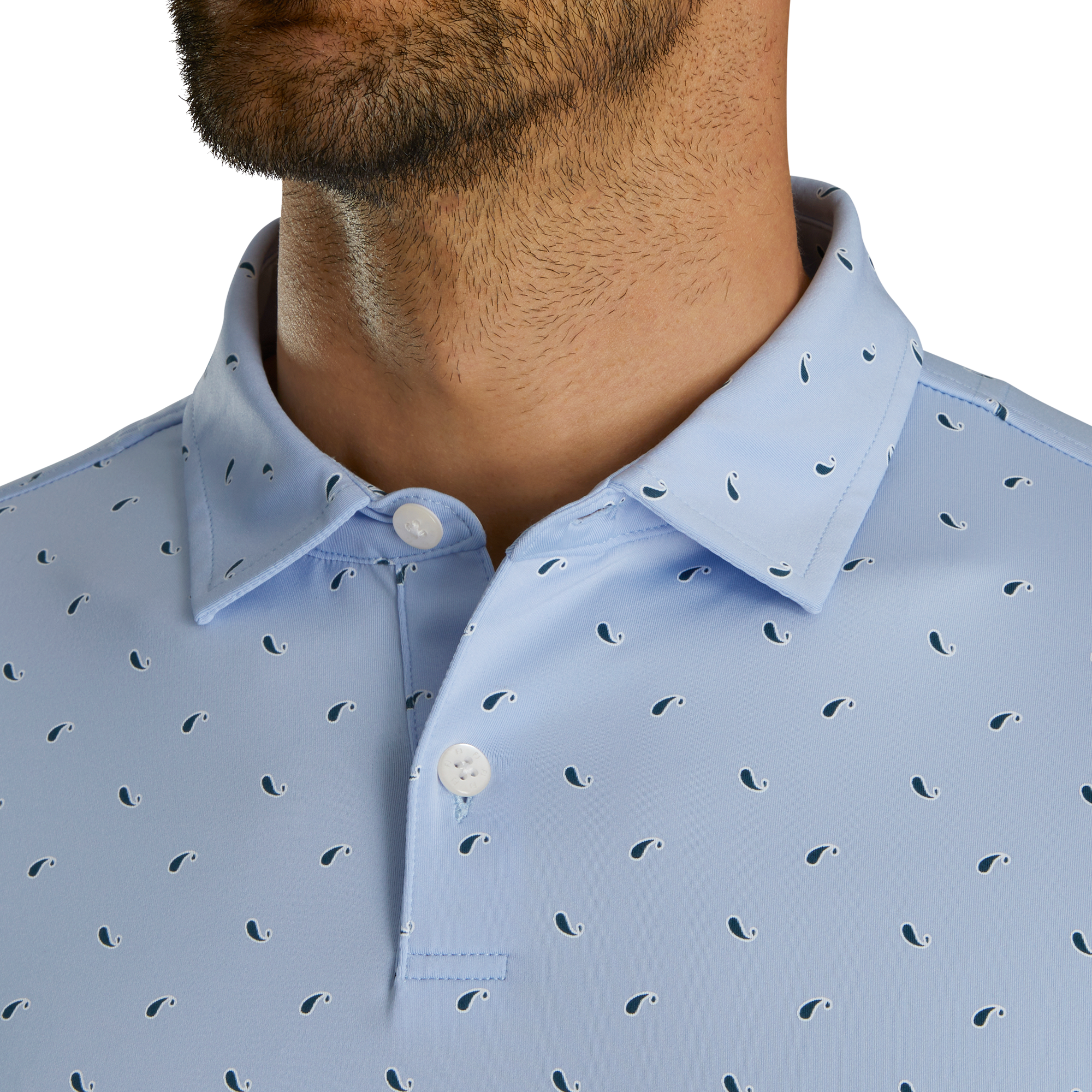 Paisley Print Lisle Self Collar