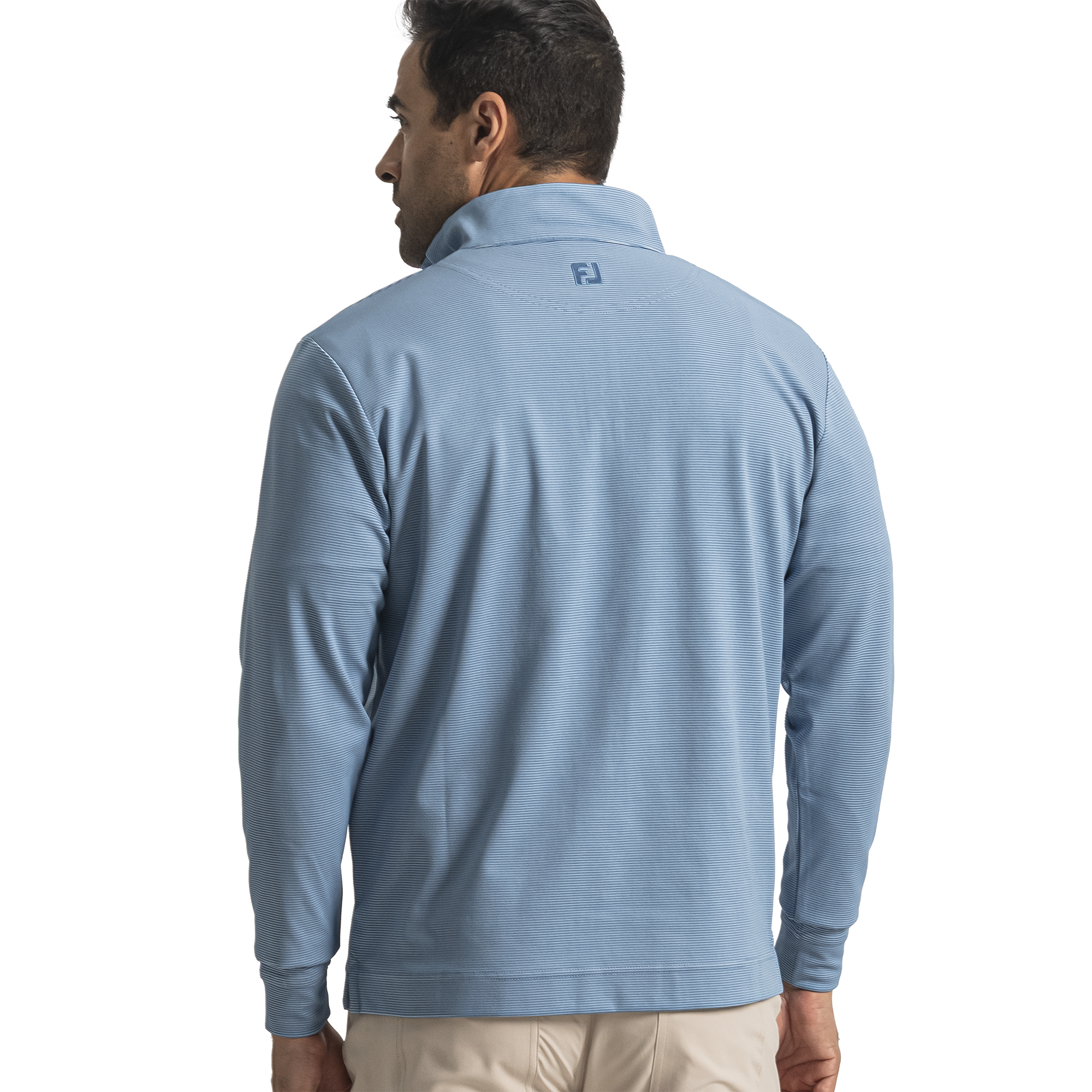 Quarter-Zip Ottoman Stripe Knit