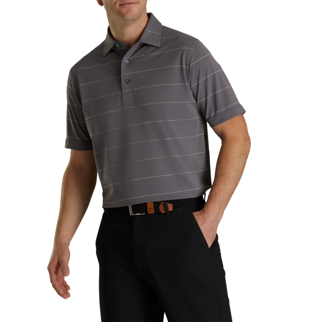 Stretch Pique Chalkstripe Self Collar