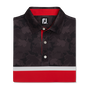 Striped Tonal Leaf Print Self Collar