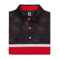 Striped Tonal Leaf Print Self Collar
