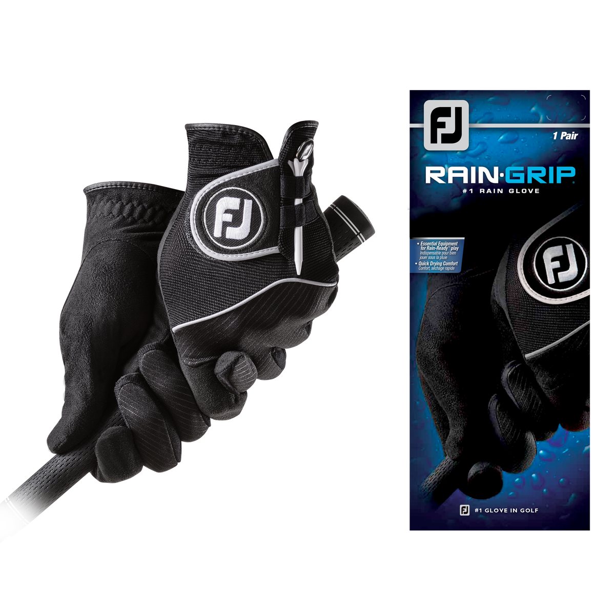 Footjoy Women s RainGrip Golf Gloves Pair in Black Size Small