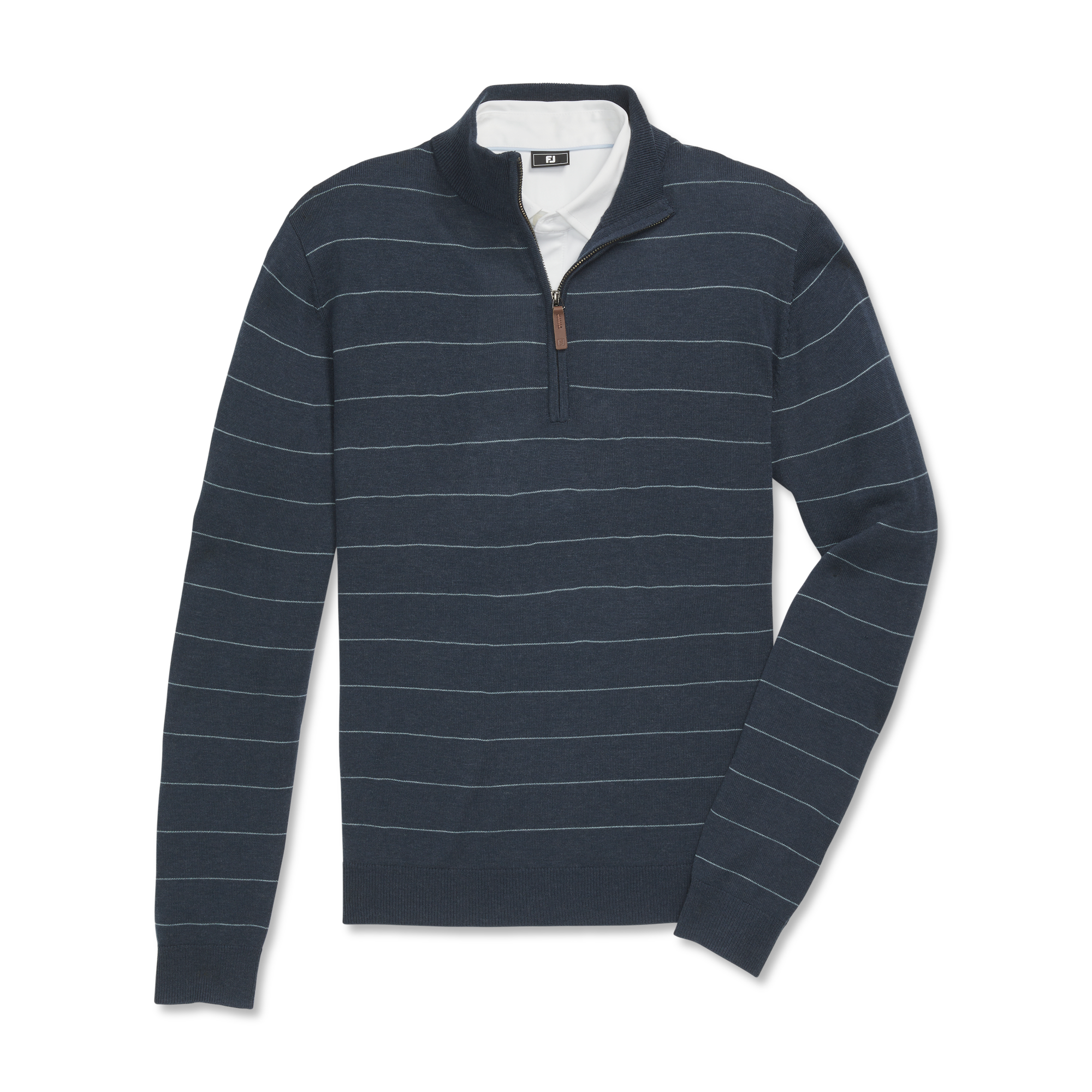 Wool Heather Stripe Quarter-Zip Sweater - FootJoy Canada